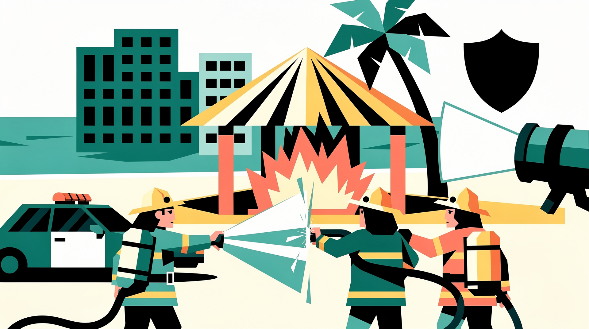 Bomberos de Cancún controlan incendio en palapa de Zona Hotelera